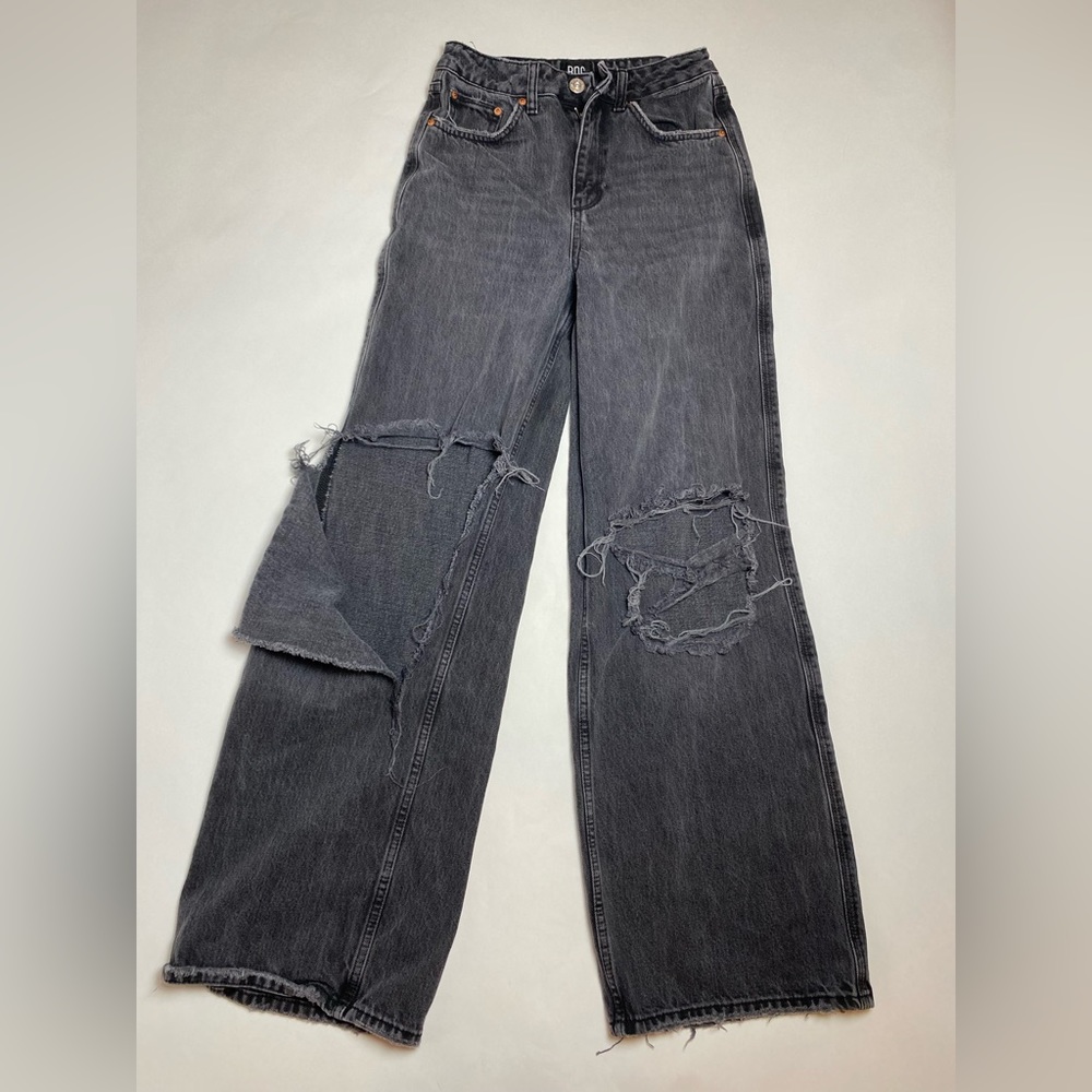 Urban Outfitters, black, baggy, distressed, worn, women’s jeans